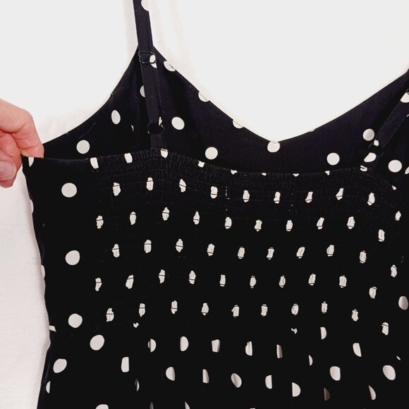 Old Navy, Black & White Polka Dot Sundress, Spaghetti Strap, Pockets, Large - Picture 9 of 15